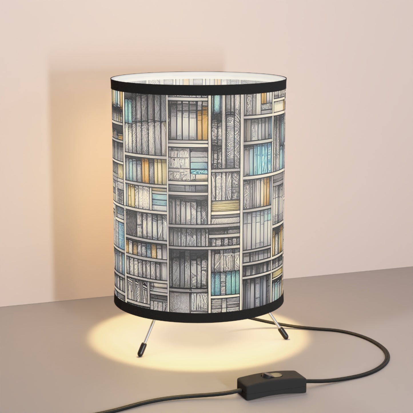 Tripod Table Lamp - Magical Library Patchwork