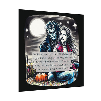 Midnight Harvest Hayride (Beautiful Monsters Collection) - Textured Watercolor Matte Poster