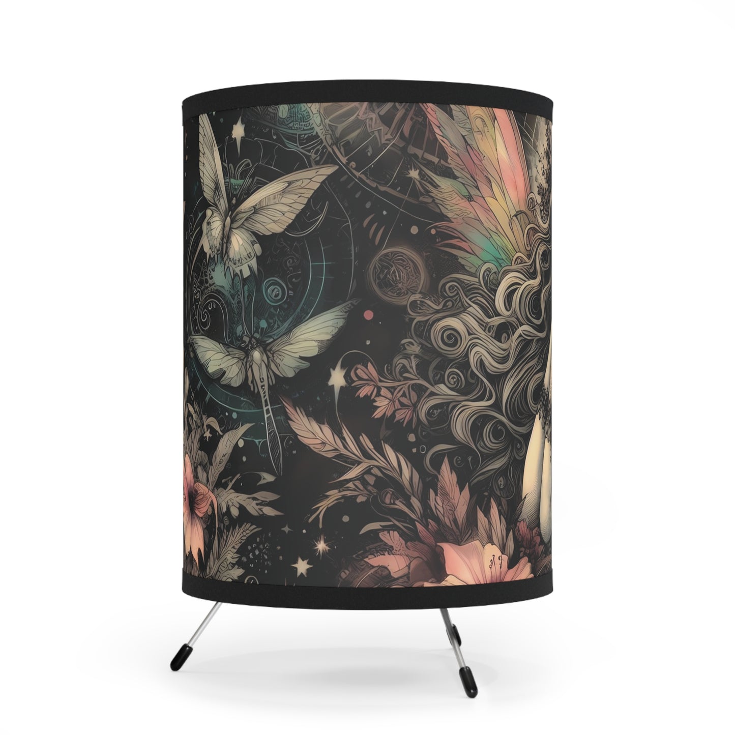 Tripod Table Lamp - Dreamy Vintage Cosmic Fairy