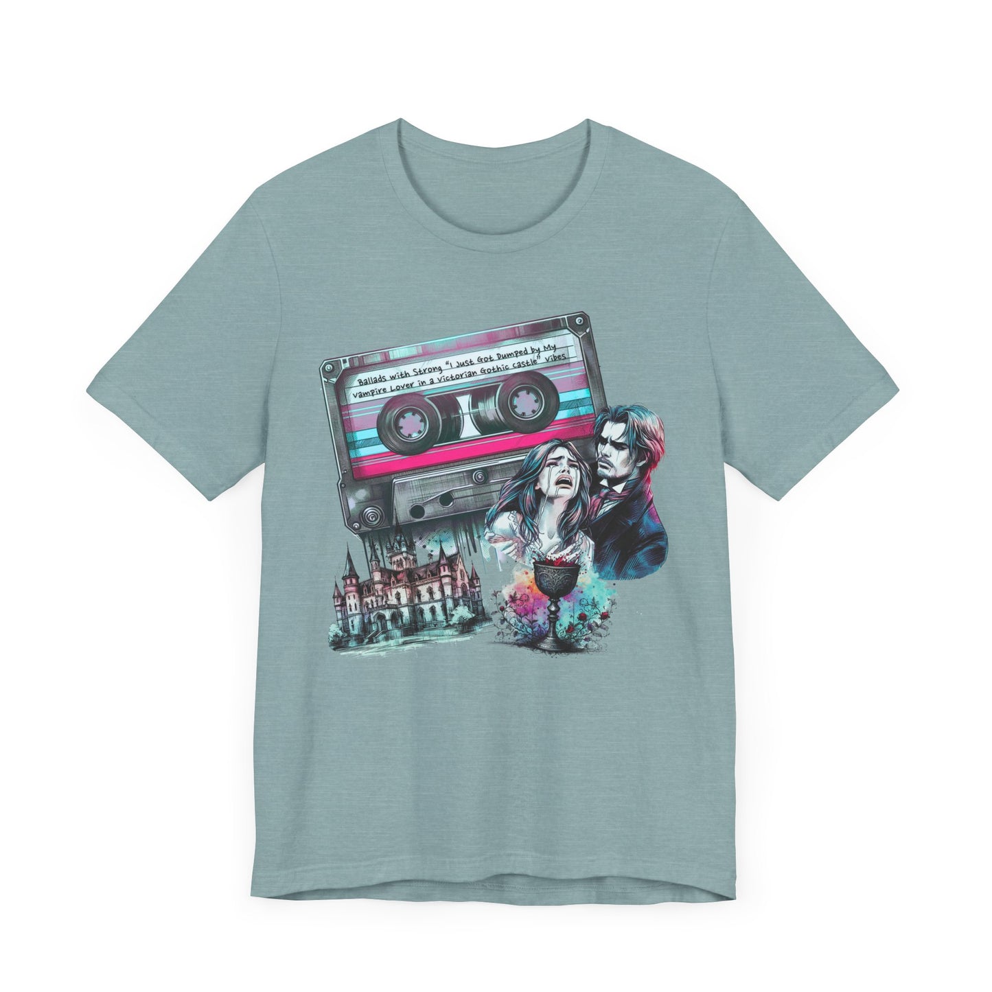 Mixtape T-Shirt - "Vampire Breakup Ballads" Collage, Unisex Tee with Retro Design, Great Gift for Music Lovers