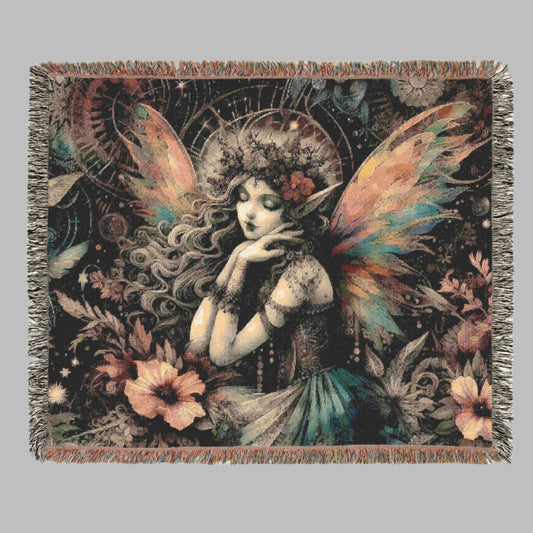 Woven Blanket - Dreamy Vintage Cosmic Fairy