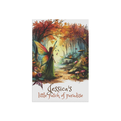 Customizable Garden Flag - Autumn Fairy's Little Paradise