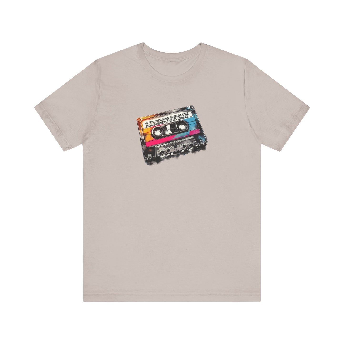 "Wistful Boardwalk Nostalgia-Core About Imaginary Endless Summers" Mixtape T-shirt - Unisex Jersey Short Sleeve Tee