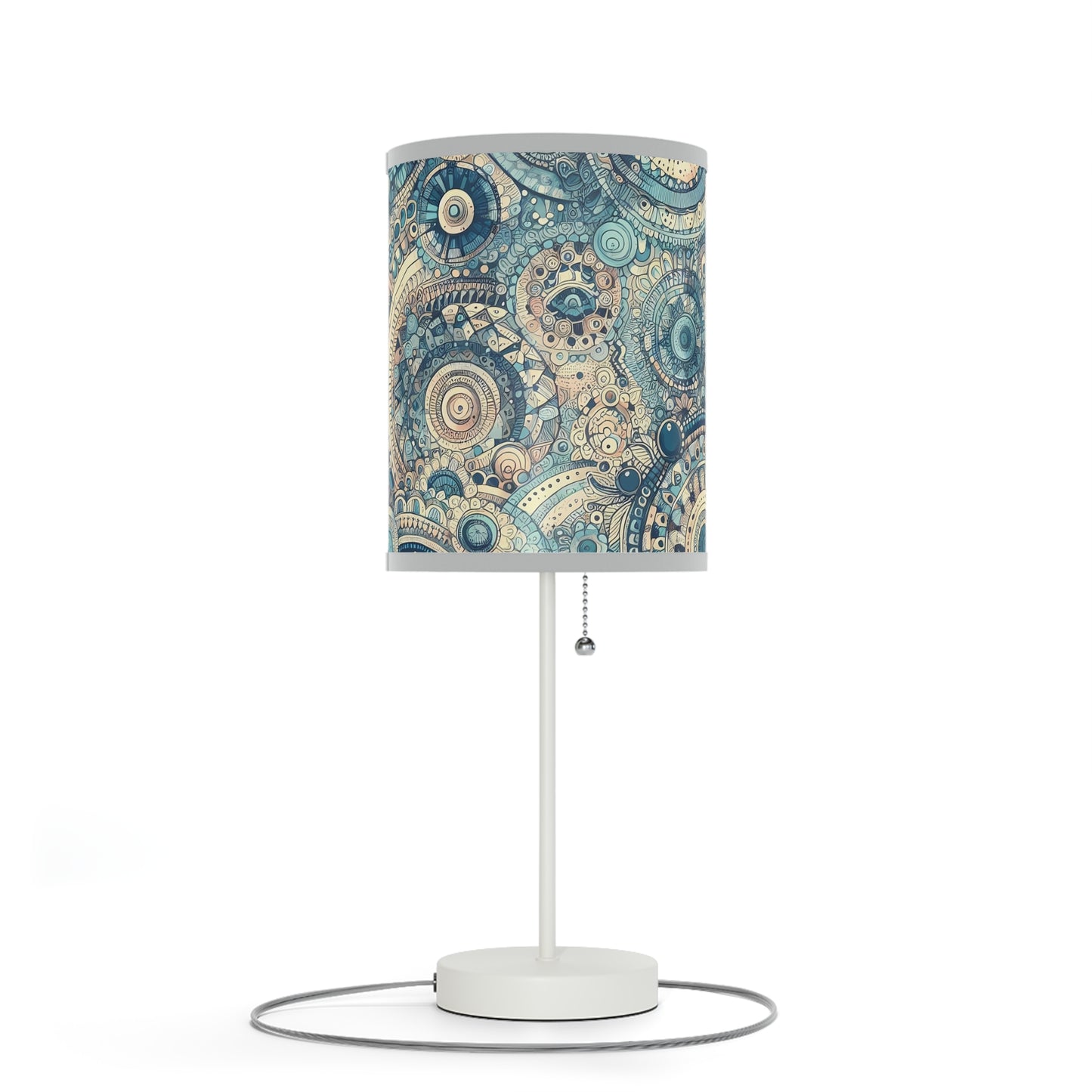 Boho Table Lamp - Dreamy Blue Mandala Pattern