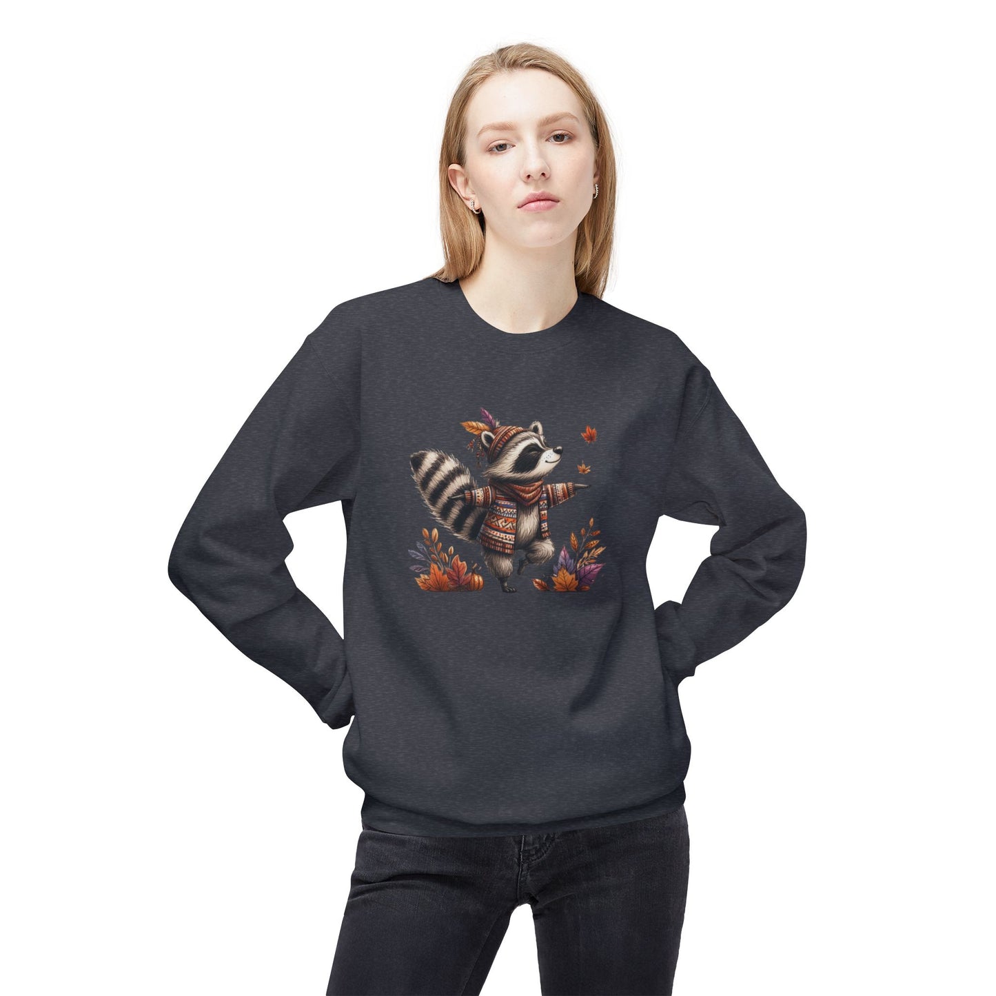 Racoon's Bliss - Unisex Midweight Softstyle Fleece Crewneck Sweatshirt, Multiple Colors Available