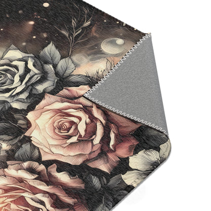 Vintage Rose Garden Celestial Area Rug - Romantic Style for Every Room