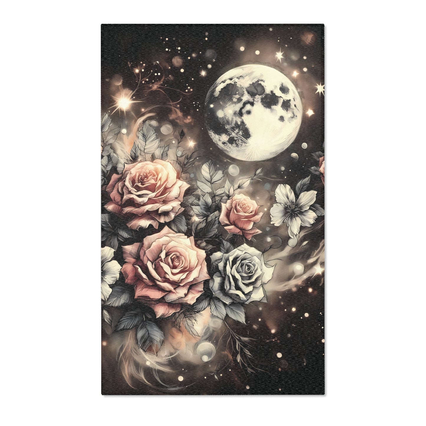 Vintage Rose Garden Celestial Area Rug - Romantic Style for Every Room