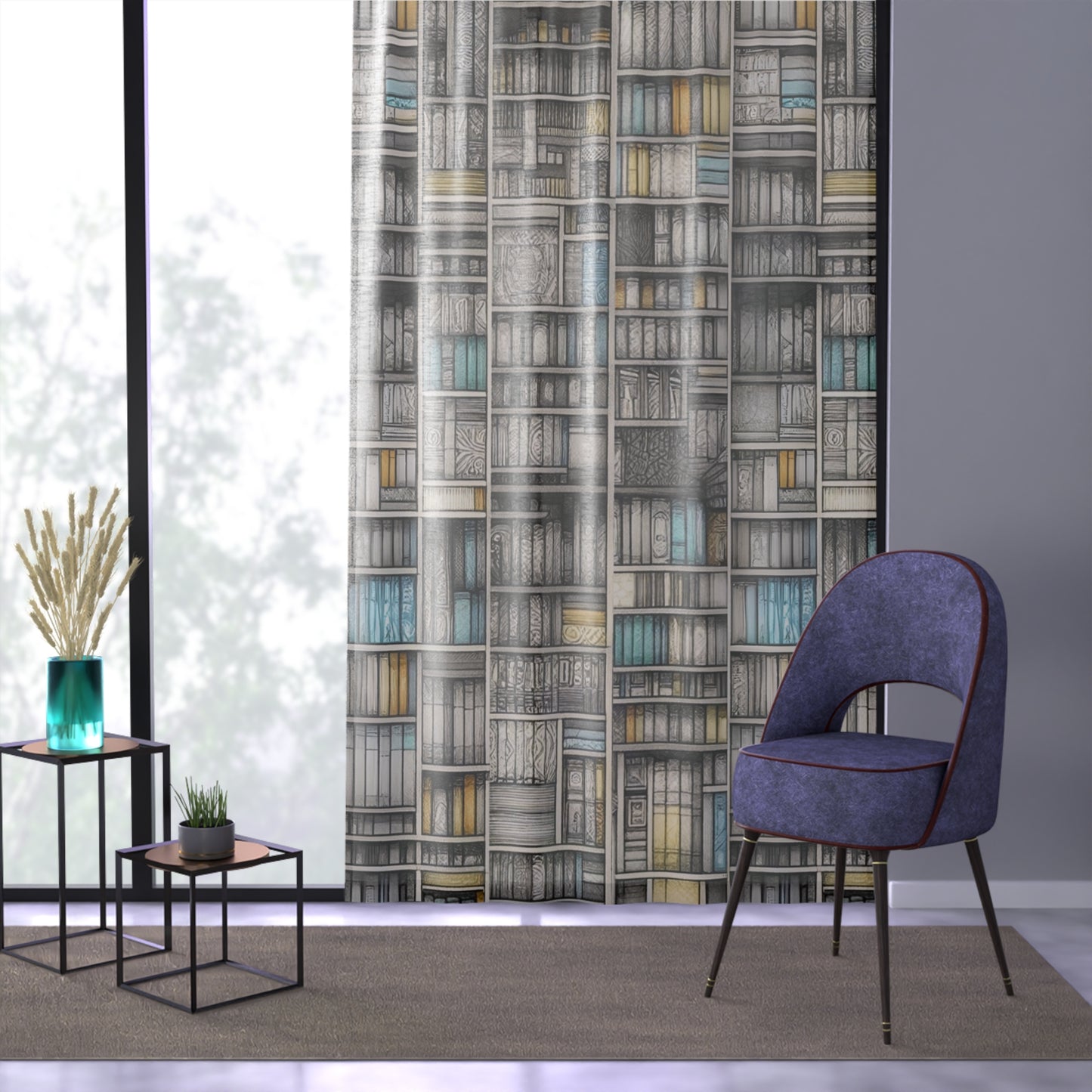 Window Curtain - Bookshelf Patchwork