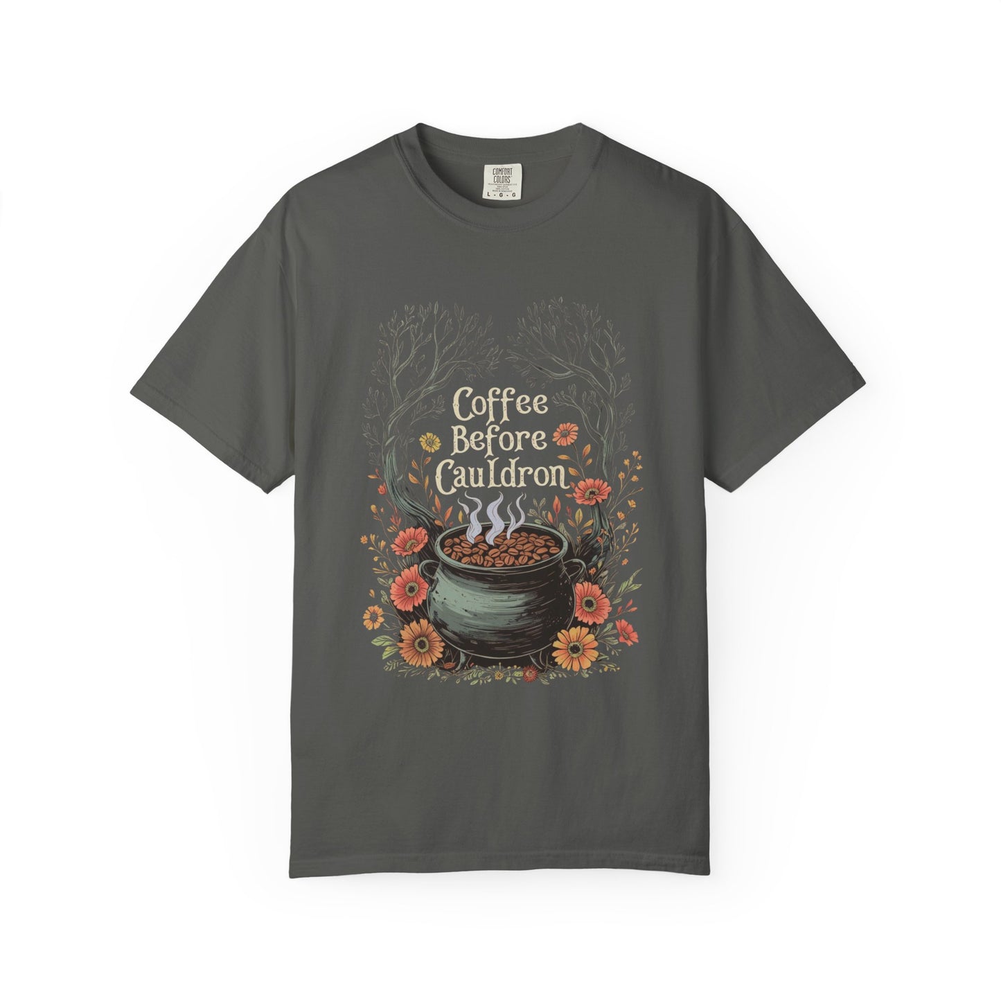 Coffee Before Cauldron T-Shirt, Witchy Coffee Shirt, Comfort Colors Halloween Tee, Spooky Season Shirt, Dark Forest Cozy Witch Aesthetic
