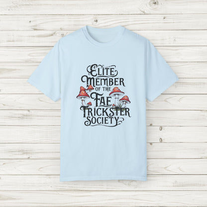 Fae Trickster Society Comfort Colors Tee – Fairycore T-Shirt with Mushrooms, S-4XL