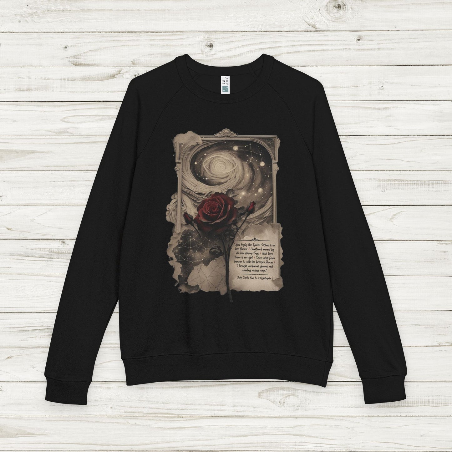 Celestial Rose Keats Sweatshirt | Gothic Poetry Pullover