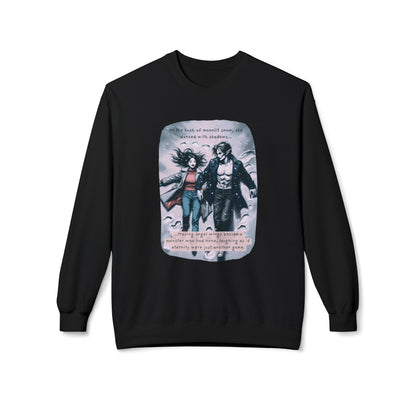 Snow Angels and Shadows (Beautiful Monsters Collection) - Unisex Midweight Softstyle Fleece Crewneck Sweatshirt, Multiple Colors Available