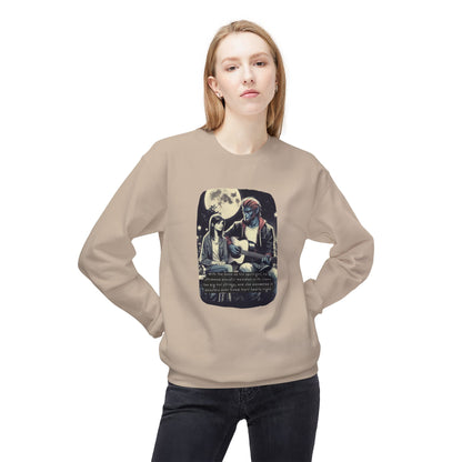 Tune Under the Moon (Beautiful Monsters Collection) - Unisex Midweight Softstyle Fleece Crewneck Sweatshirt, Multiple Colors Available