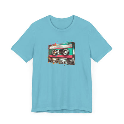 "Surreal Mix of Smooth Jazz, Lo-fi Beats, and Old-Timey Radio Jingles with Occasional Creepy Dog Bark" Mixtape T-shirt - Unisex Jersey Short Sleeve Tee