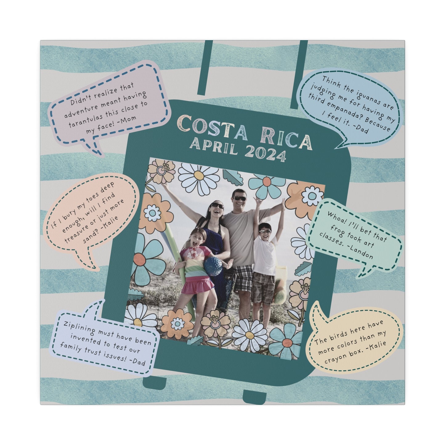 Personalized Vacation or Event Quote Collage Canvas Art - Customize with Your Own Family Trip, Honeymoon, Girlfriends' Getaway