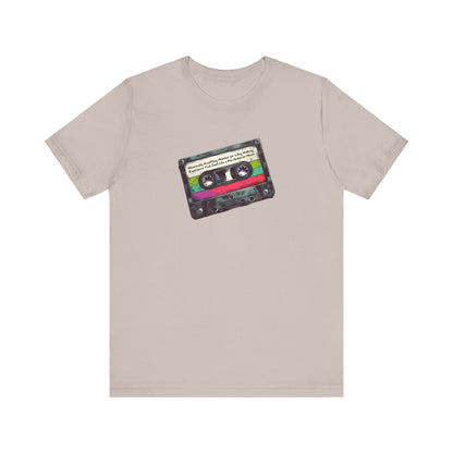 "Whimsically Unsettling Melodies for a Dog Walking Experience That Feels Like a Wes Anderson Movie" Mixtape T-shirt - Unisex Jersey Short Sleeve Tee