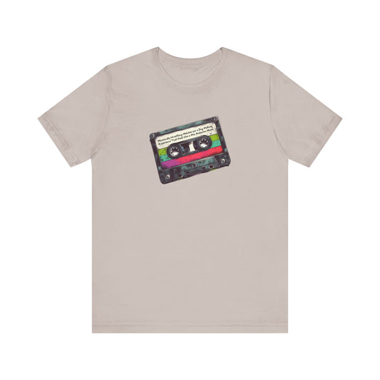 "Whimsically Unsettling Melodies for a Dog Walking Experience That Feels Like a Wes Anderson Movie" Mixtape T-shirt - Unisex Jersey Short Sleeve Tee