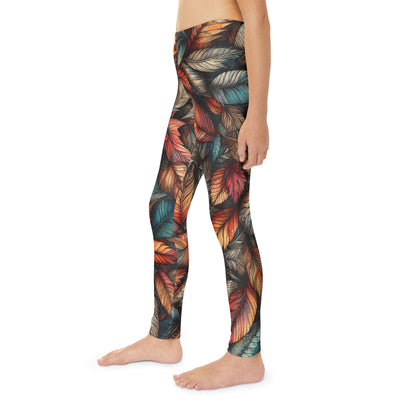 Toddler and Youth Fall Leggings: Sketched Vibrant Leaves, 18mo-12y