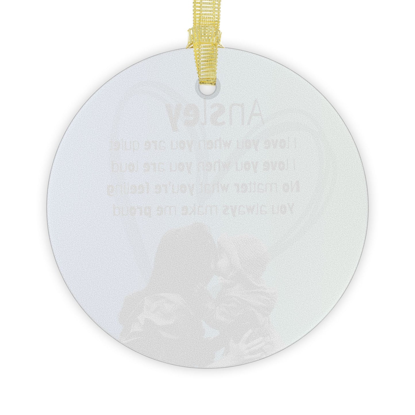 Personalized Glass Ornament with Custom Photo for Child - Unconditional Love