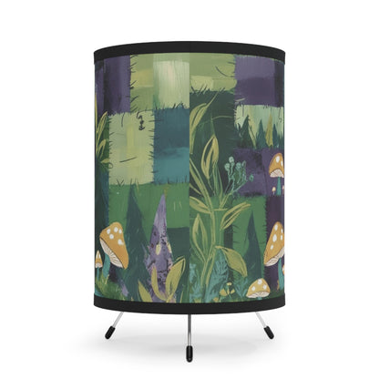 Tripod Table Lamp - Whimsical Forest Patchwork