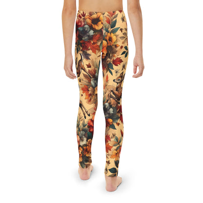 Toddler and Youth Fall Leggings: Fawns and Blossoms, 18mo-12y