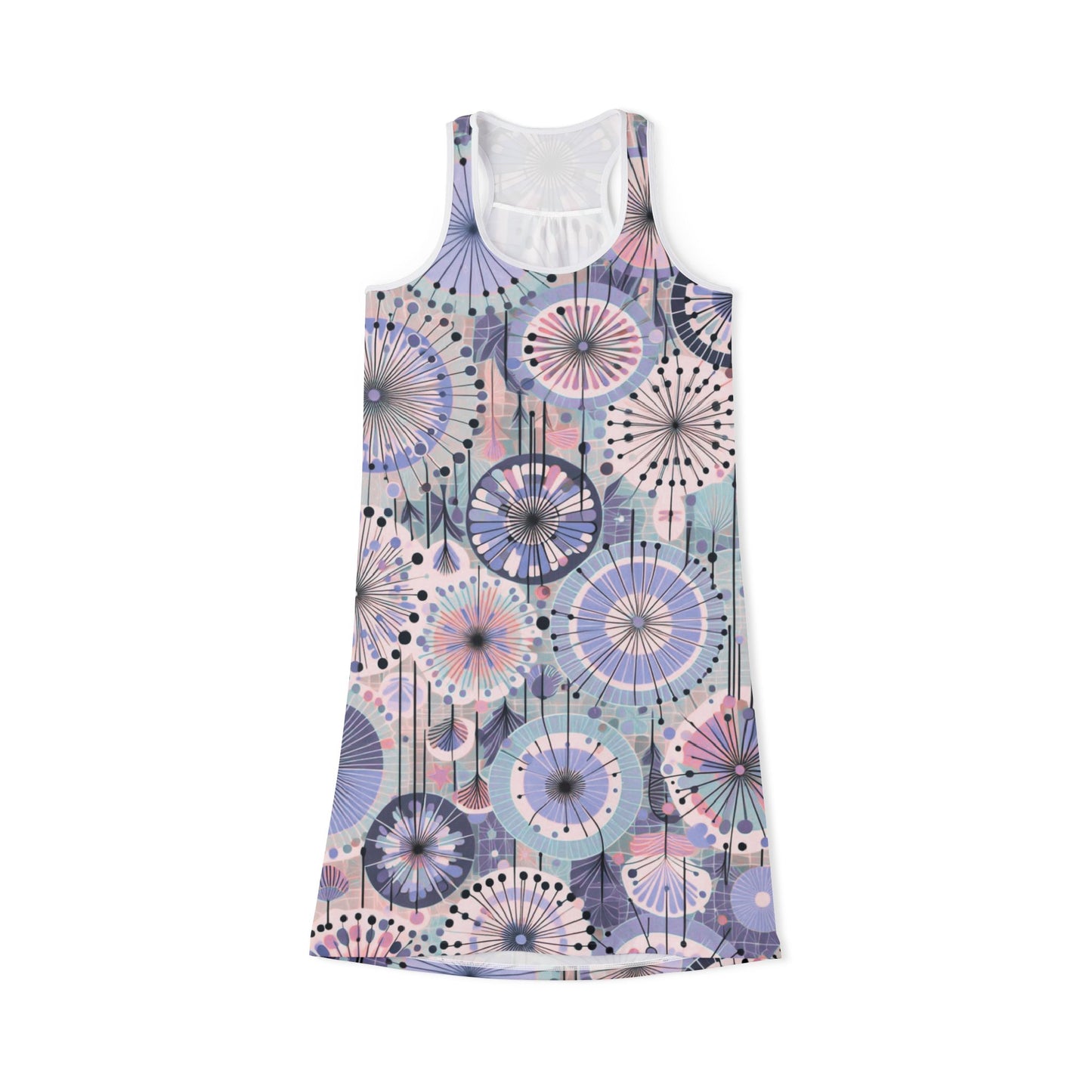 Racerback Dress - Purple Retro Dandelion