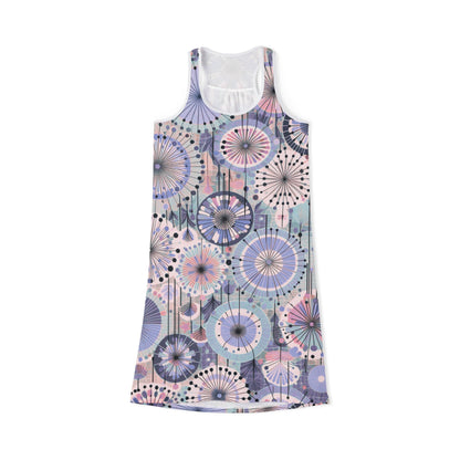 Racerback Dress - Purple Retro Dandelion