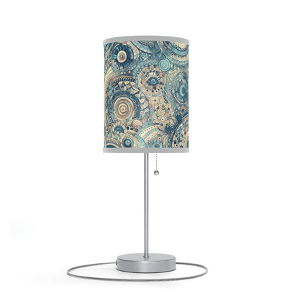 Boho Table Lamp - Dreamy Blue Mandala Pattern