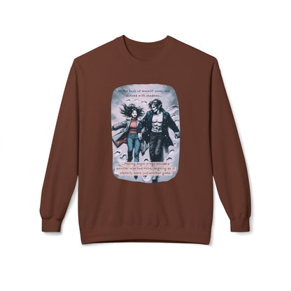 Snow Angels and Shadows (Beautiful Monsters Collection) - Unisex Midweight Softstyle Fleece Crewneck Sweatshirt, Multiple Colors Available