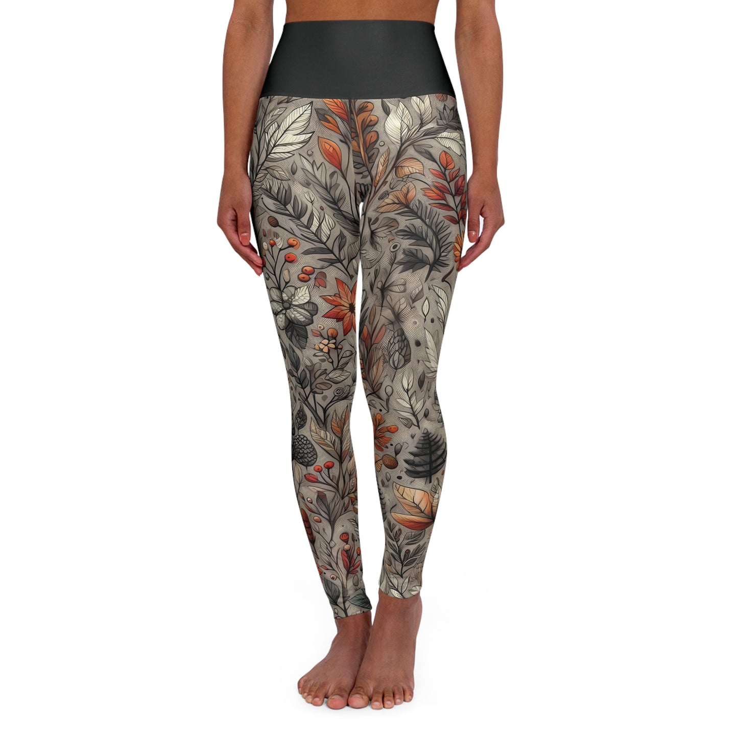 High Waisted Fall Yoga Leggings - Song of the Forest, XS-2XL