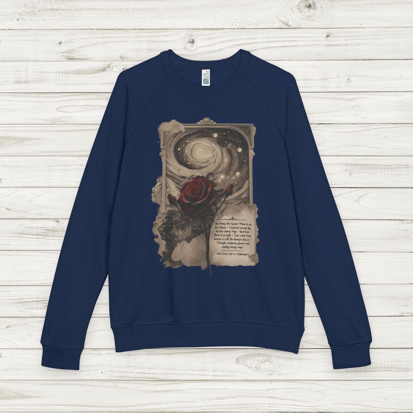 Celestial Rose Keats Sweatshirt | Gothic Poetry Pullover