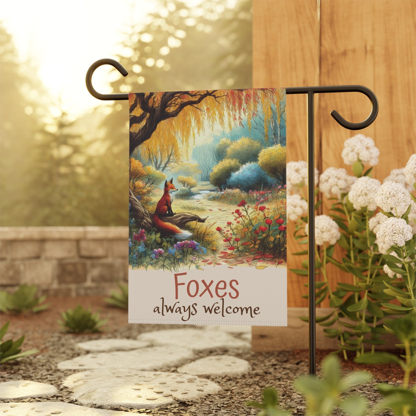 Customizable Garden Flag - Foxes Always Welcome