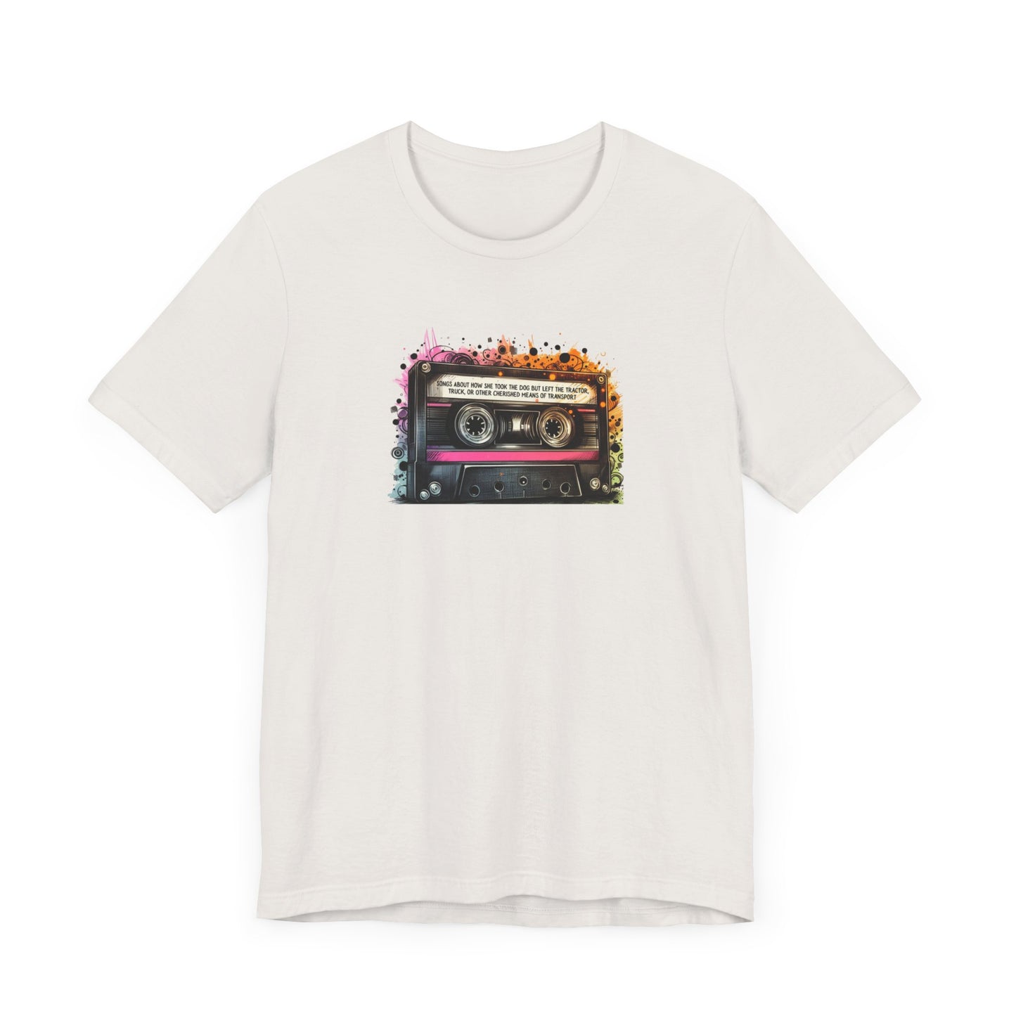 "Songs About How She Took the Dog But Left the Tractor, Truck, or Other Cherished Means of Transport" Mixtape T-shirt - Unisex Jersey Short Sleeve Tee