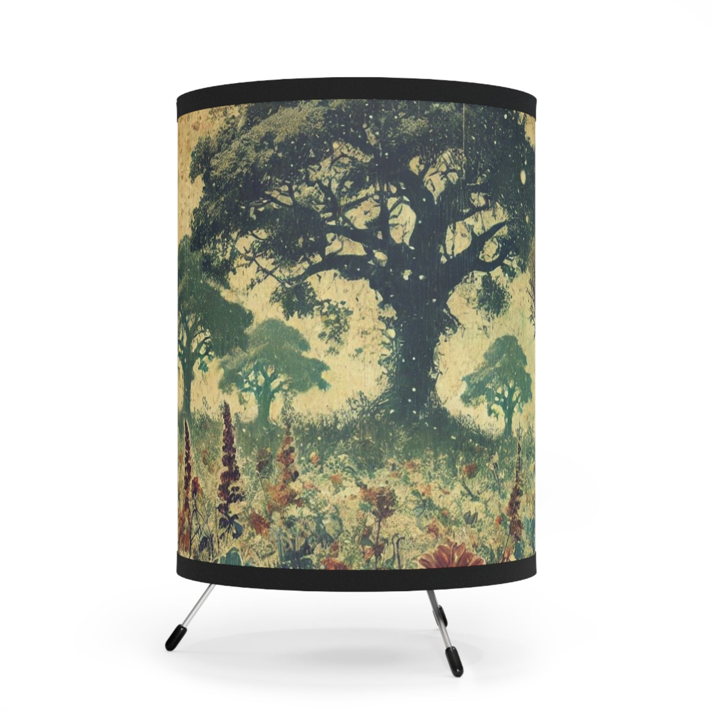 Tripod Table Lamp - Ancient Goddess Walking Through Majestic Field