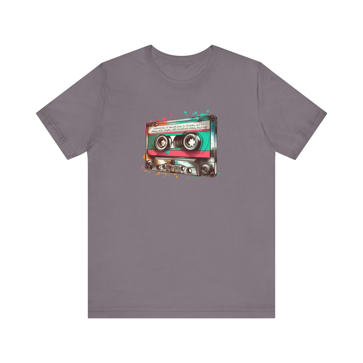 "Surreal Mix of Smooth Jazz, Lo-fi Beats, and Old-Timey Radio Jingles with Occasional Creepy Dog Bark" Mixtape T-shirt - Unisex Jersey Short Sleeve Tee