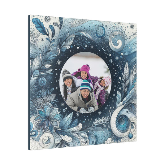 Winter Wonderland Square Canvas with Custom Photo of Family, Child, Couple, Pet, Friends - Turn Your Photo Into Vibrant Magical Wall Decor