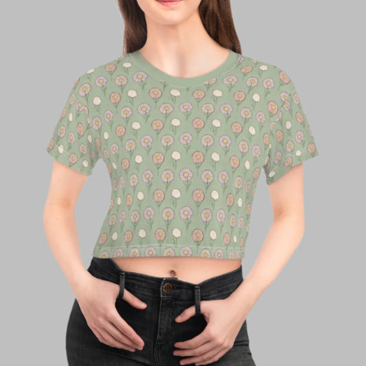 Crop Tee - Moonflower & Allium Woodland Storybook Charm