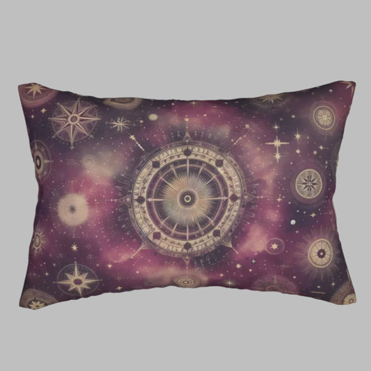 Lumbar Pillow - Cosmic Bliss with Dreamy Purple Hues