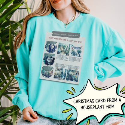 Merry Plantmas Lightweight Sweatshirt - Hilarious Christmas Card from the Houseplant-Obsessed Friend