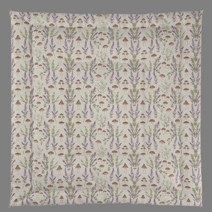 Comforter - Lavender & Mushrooms Whimsical Woodland Charm