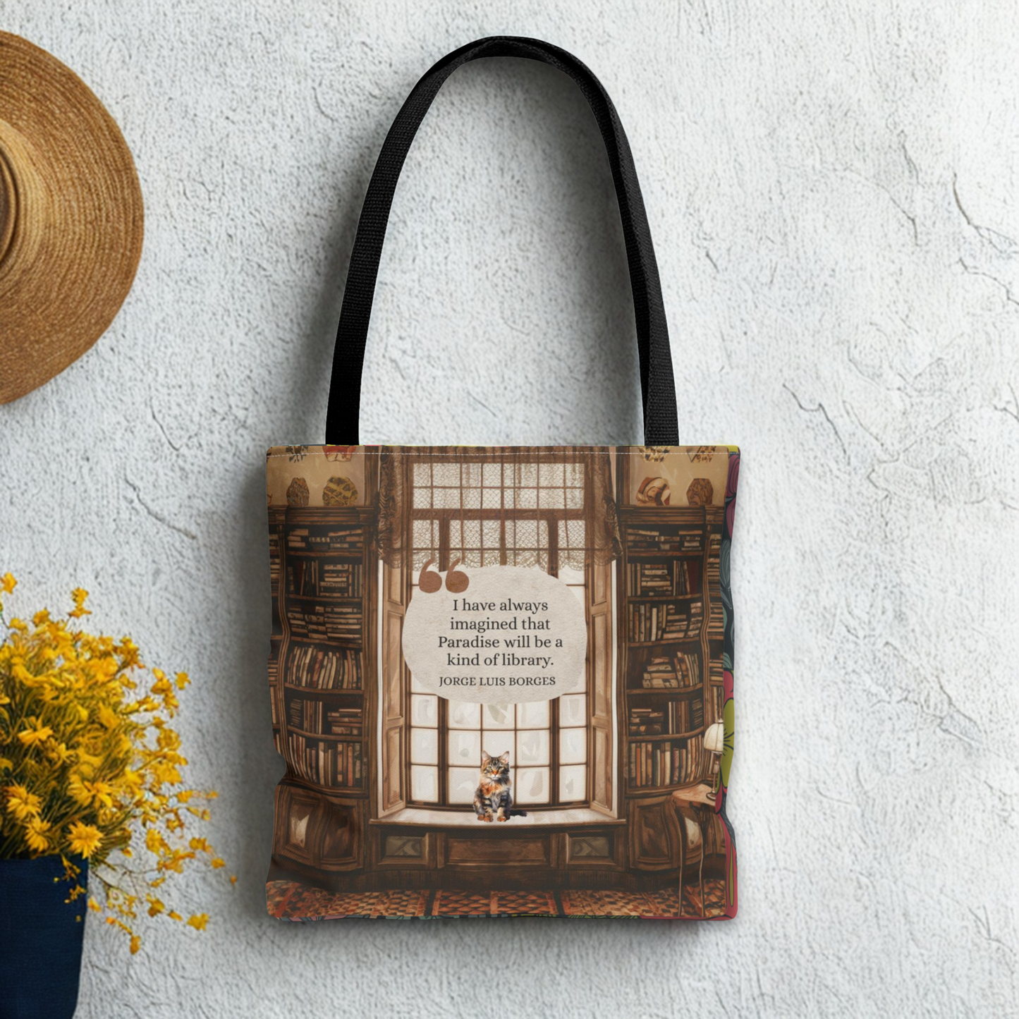 Paradise Library Tote Bag | Jorge Luis Borges Quote | Book Lover Gift