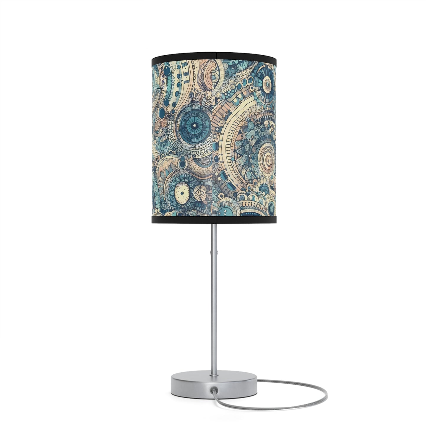 Boho Table Lamp - Dreamy Blue Mandala Pattern