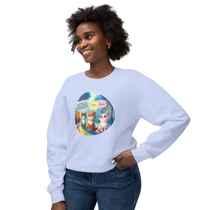 Fabulous Cat Meeting Sweatshirt - Whimsical Rainbow Cat Cartoon in Bright Colors | Cute & Cozy Gift for Cat Lovers