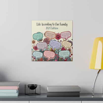 Personalized Family Quote Collage Canvas - 2024 Memories & Funny Quotes, Custom Wall Art for Home Decor