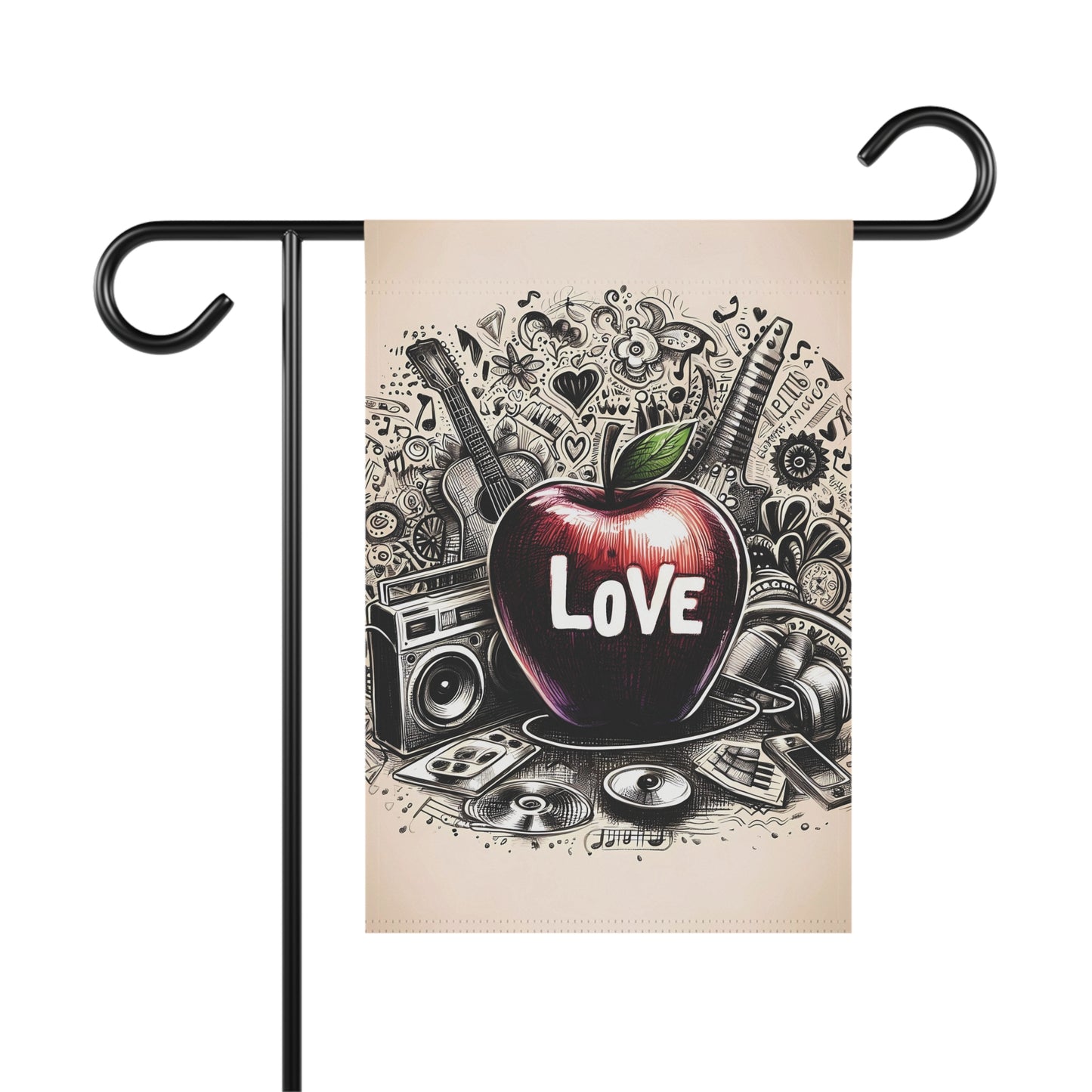 Porch or Yard Flag / Garden Banner - "Love Is All You Need" Apple