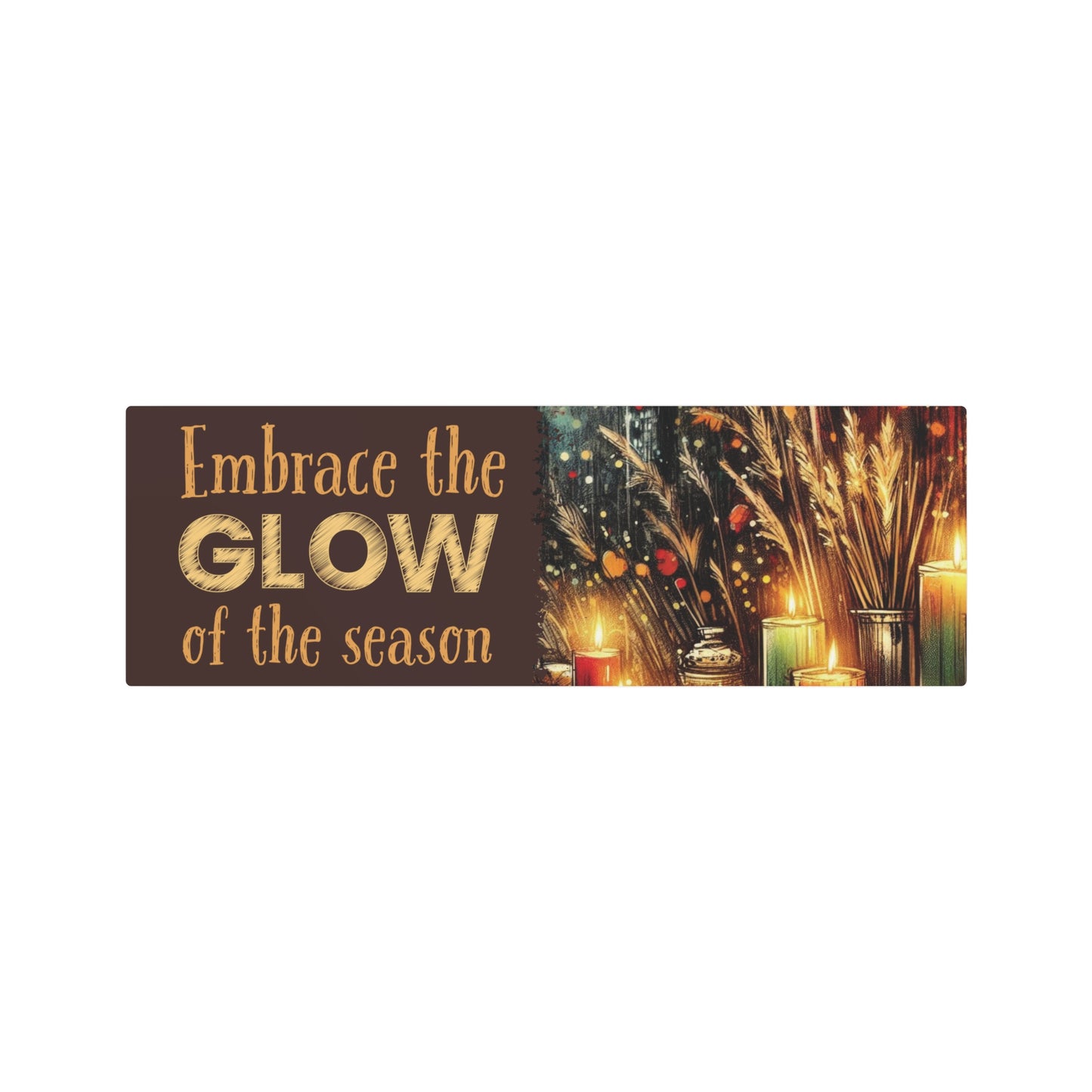 Metal Art Sign - 'Enjoy the Glow of the Season' - Vibrant Home Decor with Candles, Pumpkins, Leaves, Sesaonal Wall Art