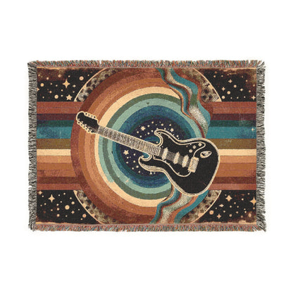 Woven Blanket - Guitar, Retro Rainbow, & Stars