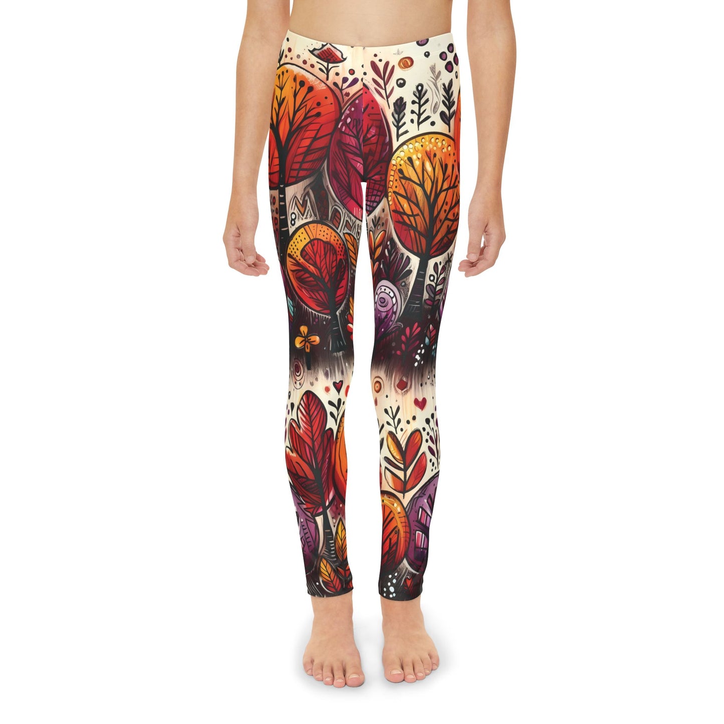 Toddler and Youth Fall Leggings: Whimsical Trees, 18mo-12y