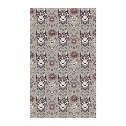 Boho Llama Tea Towel - Cute Floral Dish Towel for Kitchen Decor, Gift for Animal Lovers