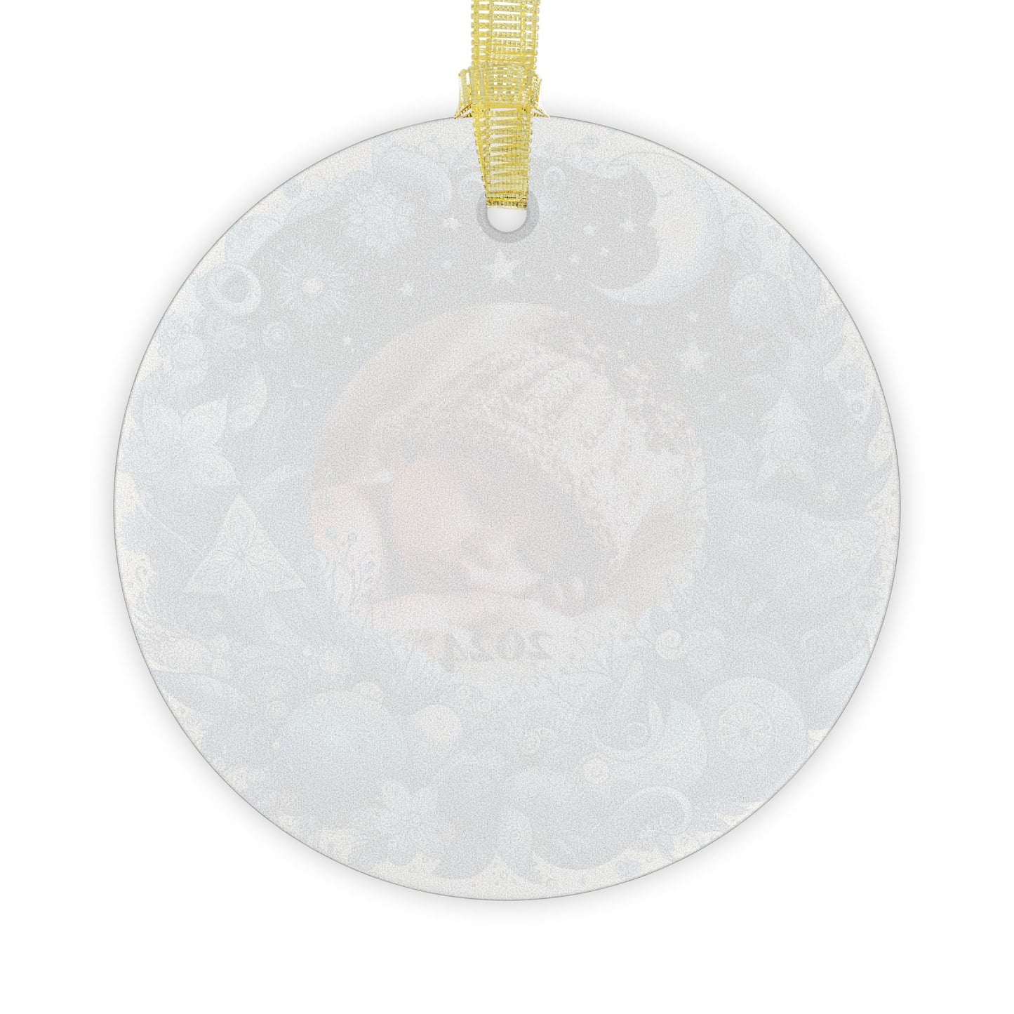 Sweet Winter Dreams Glass Christmas Ornament with Custom Photo and Year - Dreamy Blue Design, Great for Photos of Kids, Babies, Pets, Family